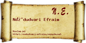 Nádudvari Efraim névjegykártya
